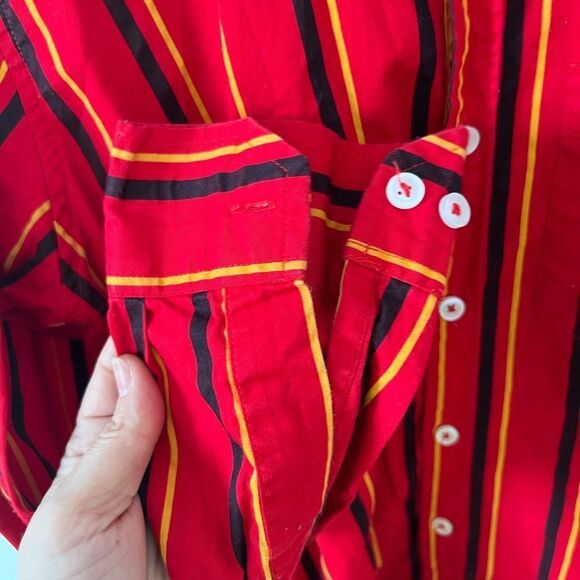 Ted Baker Red Stripe Slim Fit Cotton Button Down Dress Shirt - Picture 3 of 6